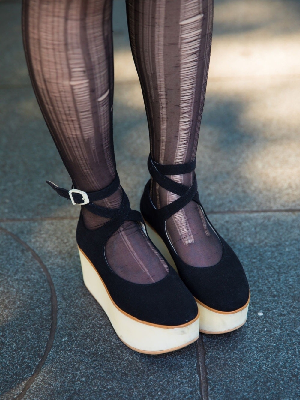Cosplay Platform Mary Jane Wedge Shoes W/ Ankle Straps